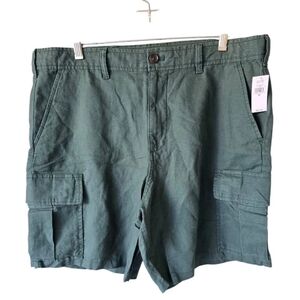 Gap Mens Cargo Shorts Sz 36 Solid Olive Green  Pockets Cotton Twill New